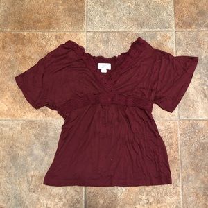 Ann Taylor Loft maroon blouse